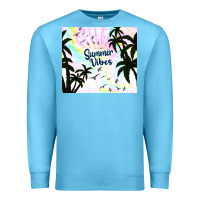 Ocean Blue summer vibes with birds Premium Sweatshirt - TumblerDesignByShophia
