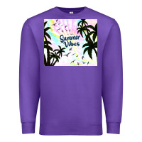 Purple summer vibes with birds Premium Sweatshirt - TumblerDesignByShophia