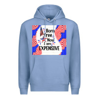 Colony Blue born free now i am expensive Premium Hoodie - TumblerDesignByShophia