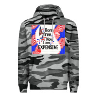 Slate Camo born free now i am expensive Premium Hoodie - TumblerDesignByShophia