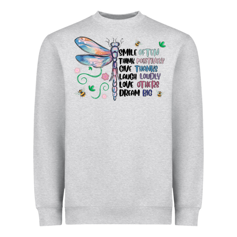 Dragonfly Smile Tink Give Laugh Love Dream Heavyweight Sweatshirt by MaliasSmallBusiness | Teevron