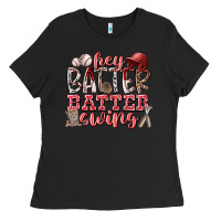 Black hey batter batter swing Ladies Tee - RacoonDesign