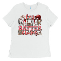 White hey batter batter swing Ladies Tee - RacoonDesign