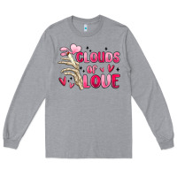Heather Grey clouds of love Long Sleeve Tee - MaliasSmallBusiness