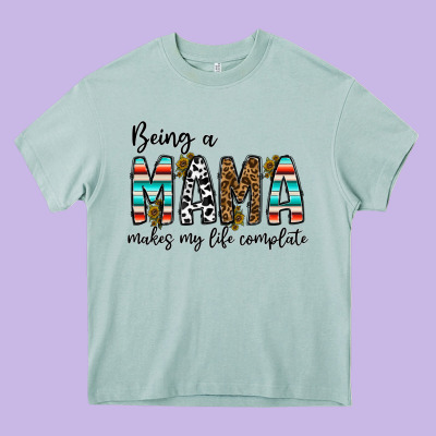 Being Mama Makes My Life Complate Heavy Core Tee Designed By Cowhidedigitalart