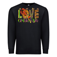 Black Mardi Gras love Crawfish Premium Sweatshirt - HowdyJamesFarm