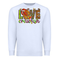 White Mardi Gras love Crawfish Premium Sweatshirt - HowdyJamesFarm
