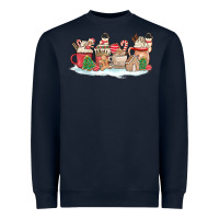 Navy christmas cookie coffe cups Heavyweight Sweatshirt - MaliasSmallBusiness