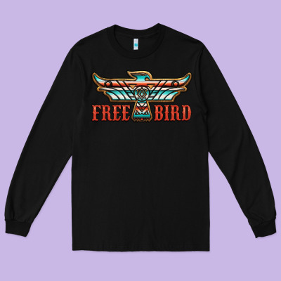 Thunderbird Free Bird Long Sleeve Tee Designed By Jahusdesignshop