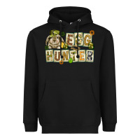 Black Egg hunter with plate letters Easter Day Heavyweight Hoodie - HowdyJamesFarm