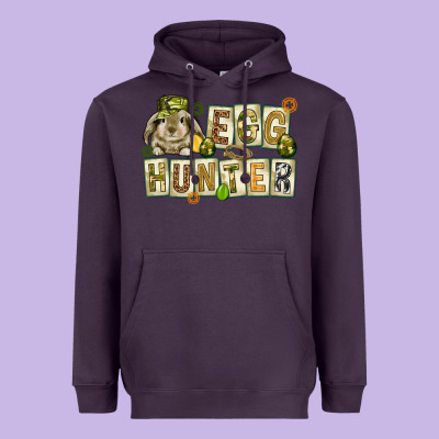 Egg Hunter With Plate Letters Easter Day Heavyweight Hoodie Designed By Howdyjamesfarm
