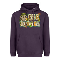 Plum Egg hunter with plate letters Easter Day Heavyweight Hoodie - HowdyJamesFarm