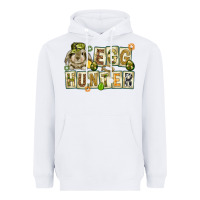 White Egg hunter with plate letters Easter Day Heavyweight Hoodie - HowdyJamesFarm