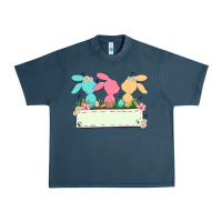 Midnight Navy easter bunny trio Urban Heavy Tee - MaliasSmallBusiness