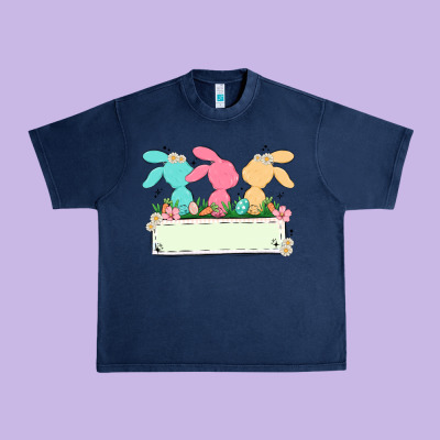 Easter Bunny Trio Urban Heavy Tee Designed By Maliassmallbusiness