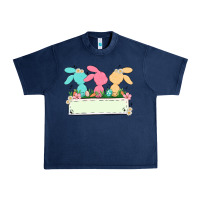 Navy easter bunny trio Urban Heavy Tee - MaliasSmallBusiness