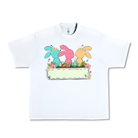 White easter bunny trio Urban Heavy Tee - MaliasSmallBusiness