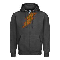 Charcoal Heather Western Cactus Lightning Orange Background Zipper Hoodie - Bettercallsaul