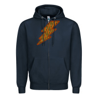 Navy Western Cactus Lightning Orange Background Zipper Hoodie - Bettercallsaul