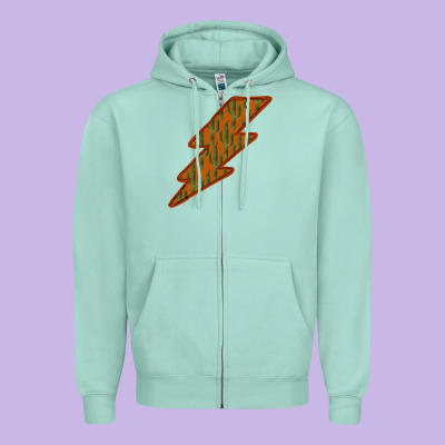 Western Cactus Lightning Orange Background Zipper Hoodie Designed By Bettercallsaul