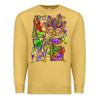 Antique Gold Mardi Gras love Premium Sweatshirt - HowdyJamesFarm