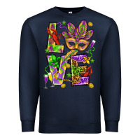 Navy Mardi Gras love Premium Sweatshirt - HowdyJamesFarm