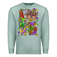 Seafoam Mardi Gras love Premium Sweatshirt - HowdyJamesFarm