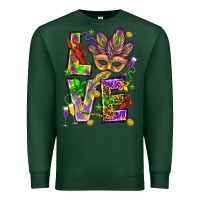 Sports Green Mardi Gras love Premium Sweatshirt - HowdyJamesFarm