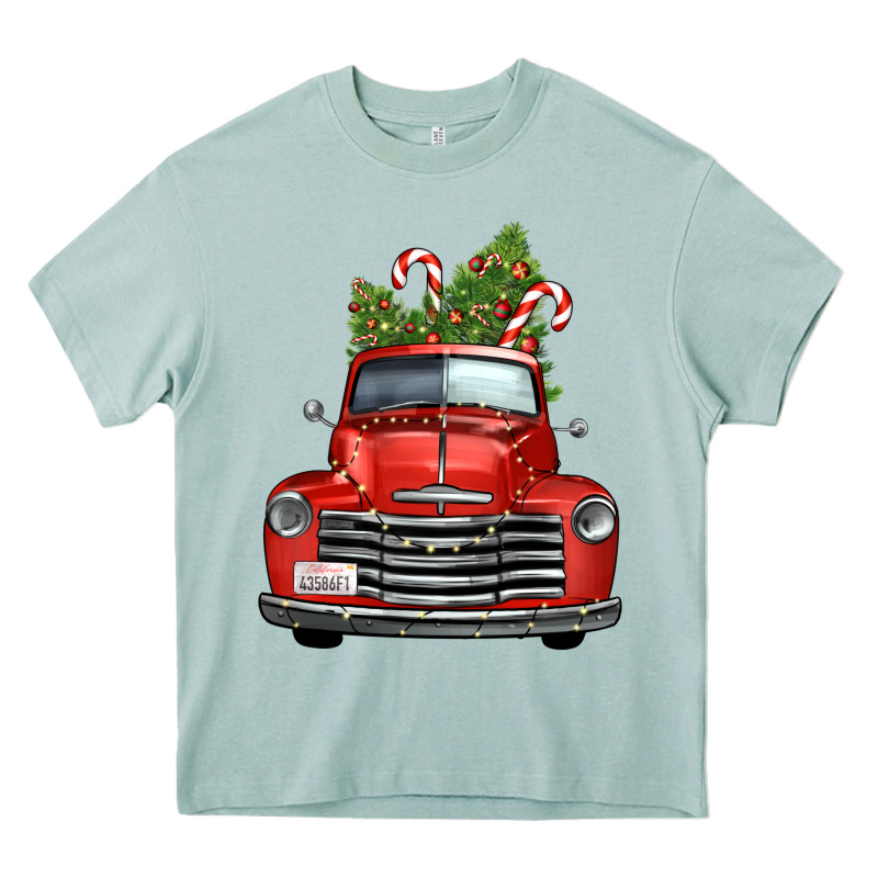 Christmas Trees Truck Heavy Core Tee by FaDigitalArtStudio | Teevron