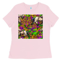 Bubblegum Pink mardi gras leopard horse seamless pattern Ladies Tee - FaDigitalArtStudio