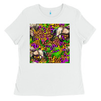 White mardi gras leopard horse seamless pattern Ladies Tee - FaDigitalArtStudio