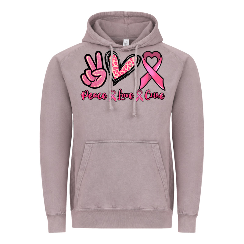 Peace Love Cure Vintage Hoodie by NancyCooperArtShop | Teevron