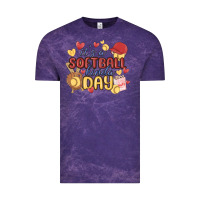 Cloud Purple it's a softball kinda day Vintage Tee - MaliasSmallBusiness
