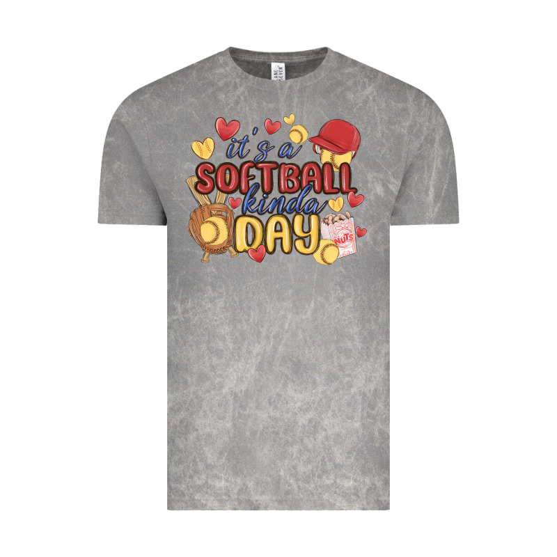 It's A Softball Kinda Day Vintage Tee by MaliasSmallBusiness | Teevron