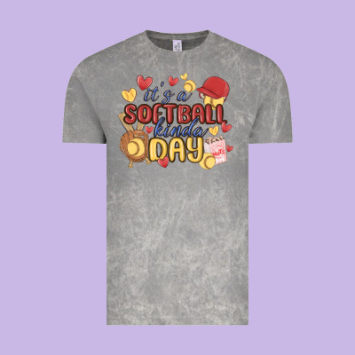 It's A Softball Kinda Day Vintage Tee Designed By Maliassmallbusiness