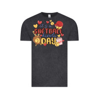 Vintage Black it's a softball kinda day Vintage Tee - MaliasSmallBusiness