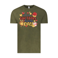 Vintage Olive it's a softball kinda day Vintage Tee - MaliasSmallBusiness