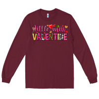 Burgundy little miss valentine Long Sleeve Tee - NancyCooperArtShop