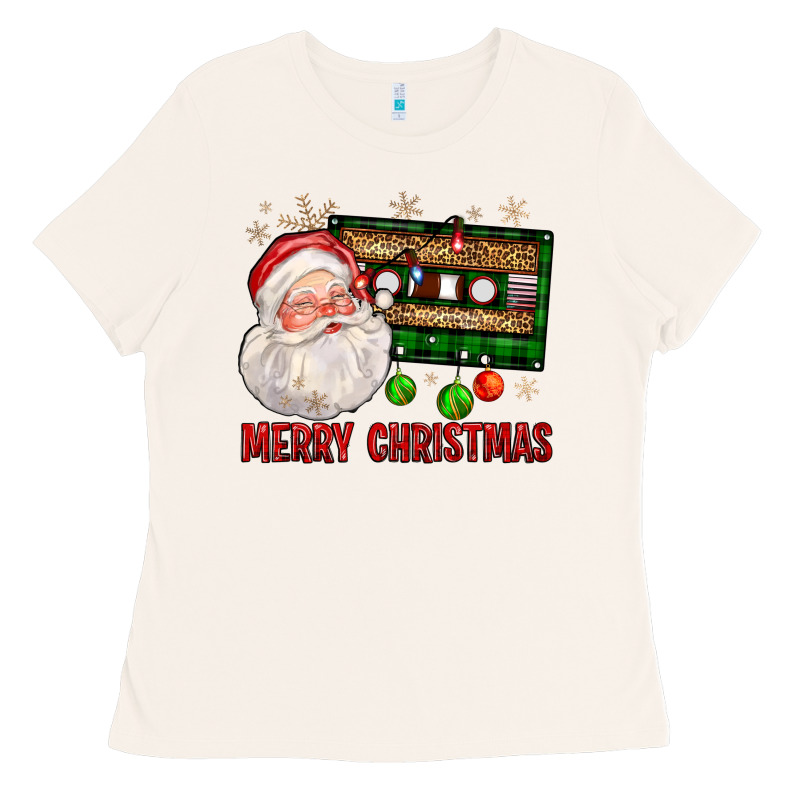 Merry Christmas Santa Cassette Ladies Tee by FaDigitalArtStudio | Teevron