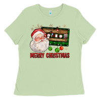 Matcha Merry christmas santa cassette Ladies Tee - FaDigitalArtStudio