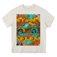 Cream farm life and truck air freshener Heavy Core Tee - HRA Design Shop