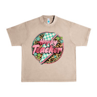 French Oak happy teacher lighting bolt Urban Heavy Tee - MaliasSmallBusiness