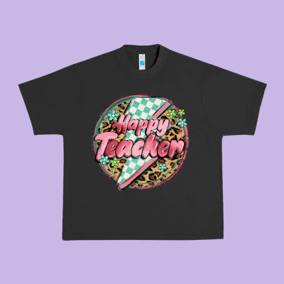Happy Teacher Lighting Bolt Urban Heavy Tee Designed By Maliassmallbusiness