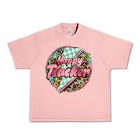 Salmon happy teacher lighting bolt Urban Heavy Tee - MaliasSmallBusiness
