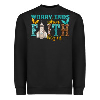 Black worry ends when faith begins Heavyweight Sweatshirt - NancyCooperArtShop