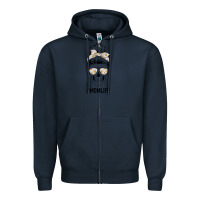 Navy Daisy Mom Skull Zipper Hoodie - Bettercallsaul