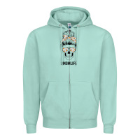 Seafoam Daisy Mom Skull Zipper Hoodie - Bettercallsaul