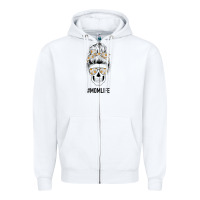 White Daisy Mom Skull Zipper Hoodie - Bettercallsaul