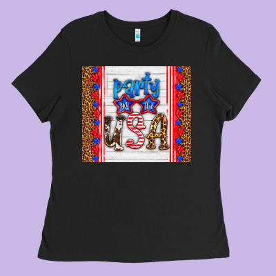 Party In The Usa Ladies Tee Designed By Hra Design Shop