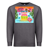 Charcoal Heather here comes the sun Premium Sweatshirt - TumblerDesignByShophia